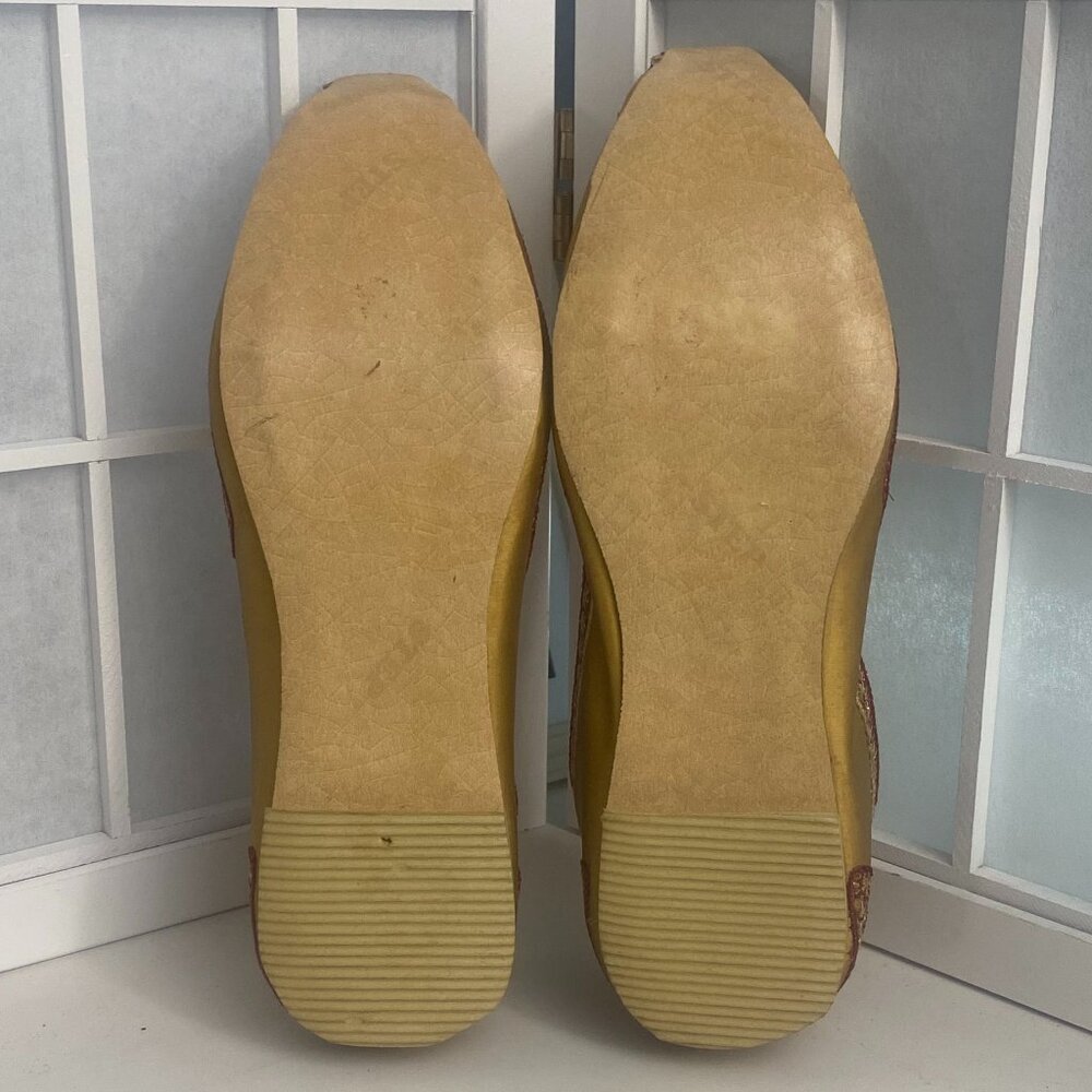 Red and Gold Beaded Indian Flats for Belly Dance and Casual. Sz. 9 - Picture 5 of 5